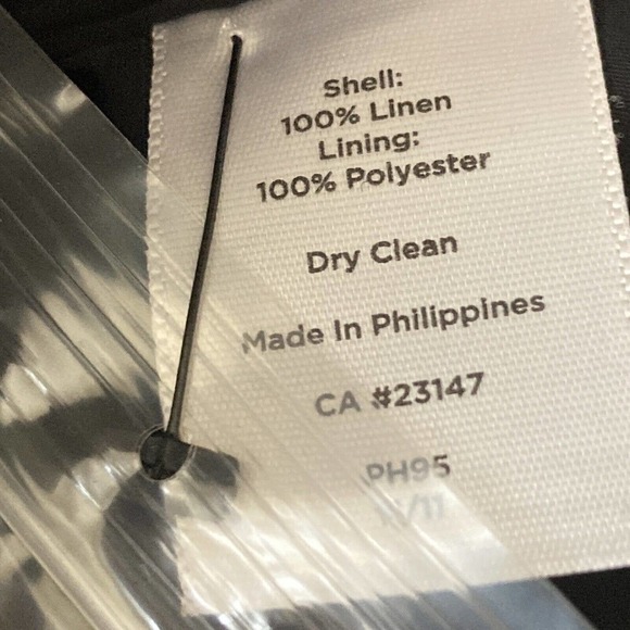 Talbots Blazer‎ Womens 10P Linen Black Collarless 4 Button Front Lightweight - Picture 8 of 9